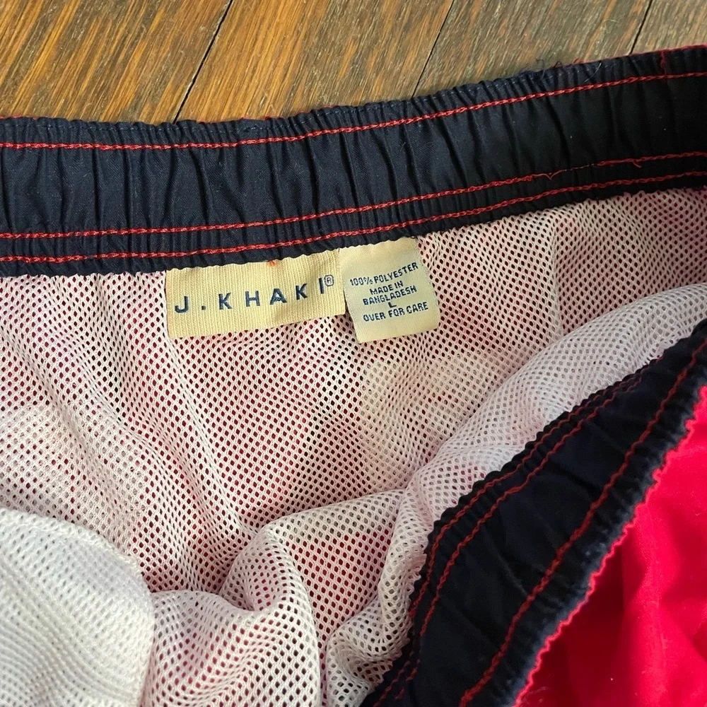 CLOSET CLEANOUT J.Khaki Swim Shorts-Red-Size L
